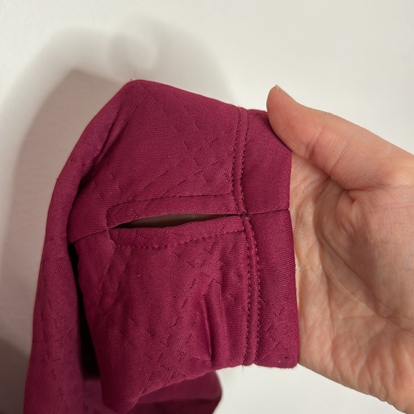 RBX Quilted cowlneck pullover tunic length hoodie burgundy hue size L - Picture 7 of 10